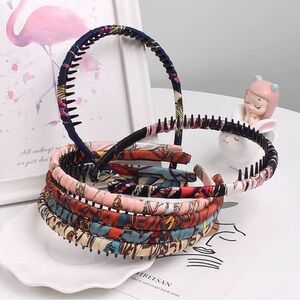 7 Headband comb Korean floral style Colorful Patterned Headbands Set